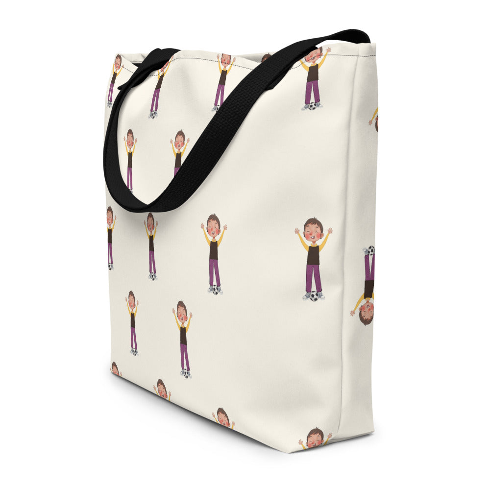 Gazi Character All-Over Print Large Tote Bag with Pocket, Roots & Talks - lifestyle photo 2