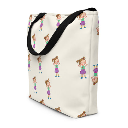 Ela Character All-Over Print Large Tote Bag with Pocket, Roots & Talks - lifestyle photo 2