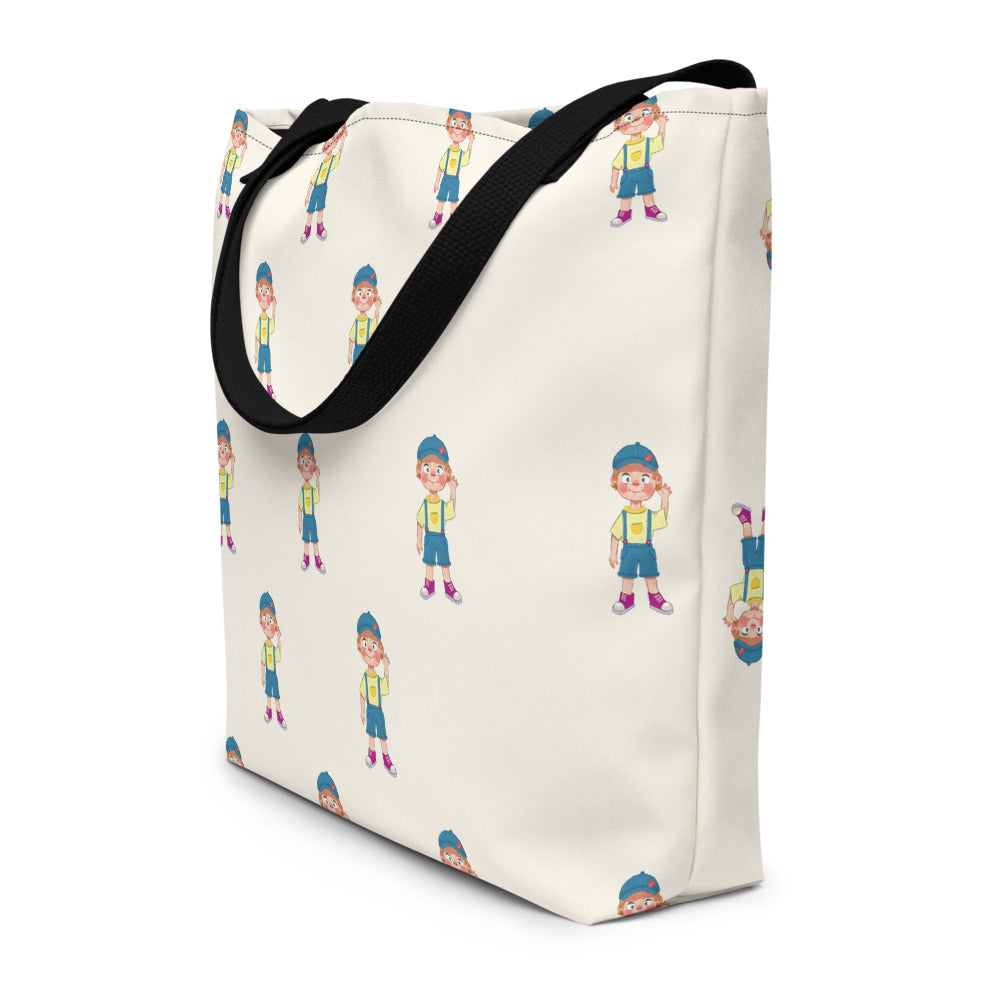 Giray Character All-Over Print Large Tote Bag with Pocket, Roots & Talks - lifestyle photo 2