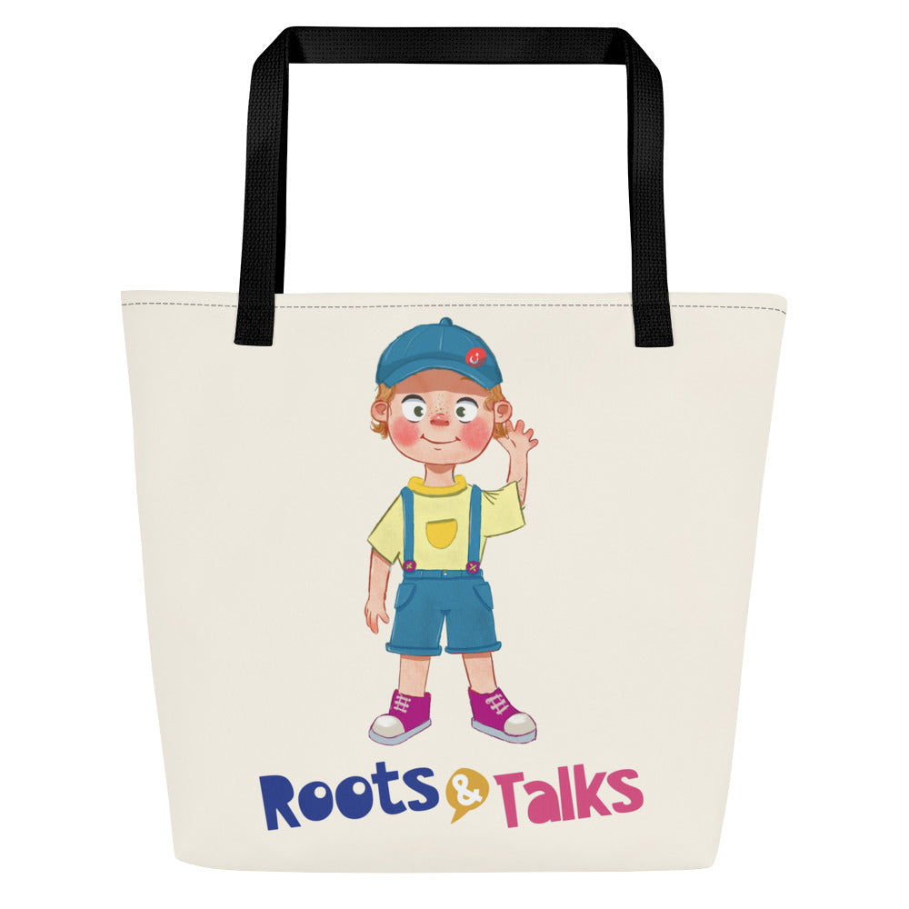 Giray Character Large Tote Bag with Pocket, Large Print, Roots & Talks - product photo