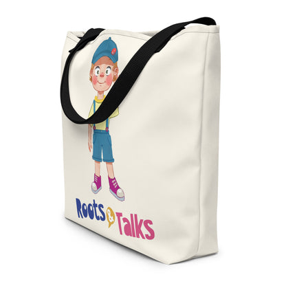 Giray Character Large Tote Bag with Pocket, Large Print, Roots & Talks - lifestyle photo 2