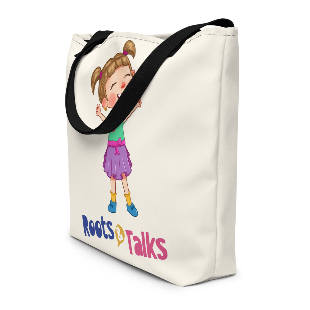 Ela Character Large Tote Bag with Pocket, Large Print, Roots & Talks - lifestyle photo 2