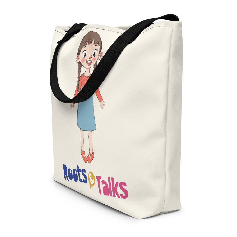 Eylül Character Large Tote Bag with Pocket, Large Print, Roots & Talks - lifestyle photo 2
