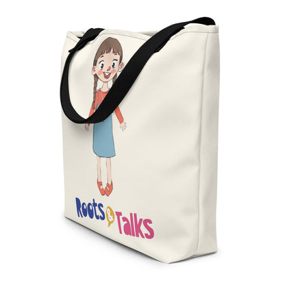 Eylül Character Large Tote Bag with Pocket, Large Print, Roots & Talks - lifestyle photo 2