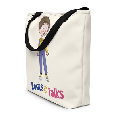 Ahmet Character Large Tote Bag with Pocket, Large Print, Roots & Talks - lifestyle photo 2