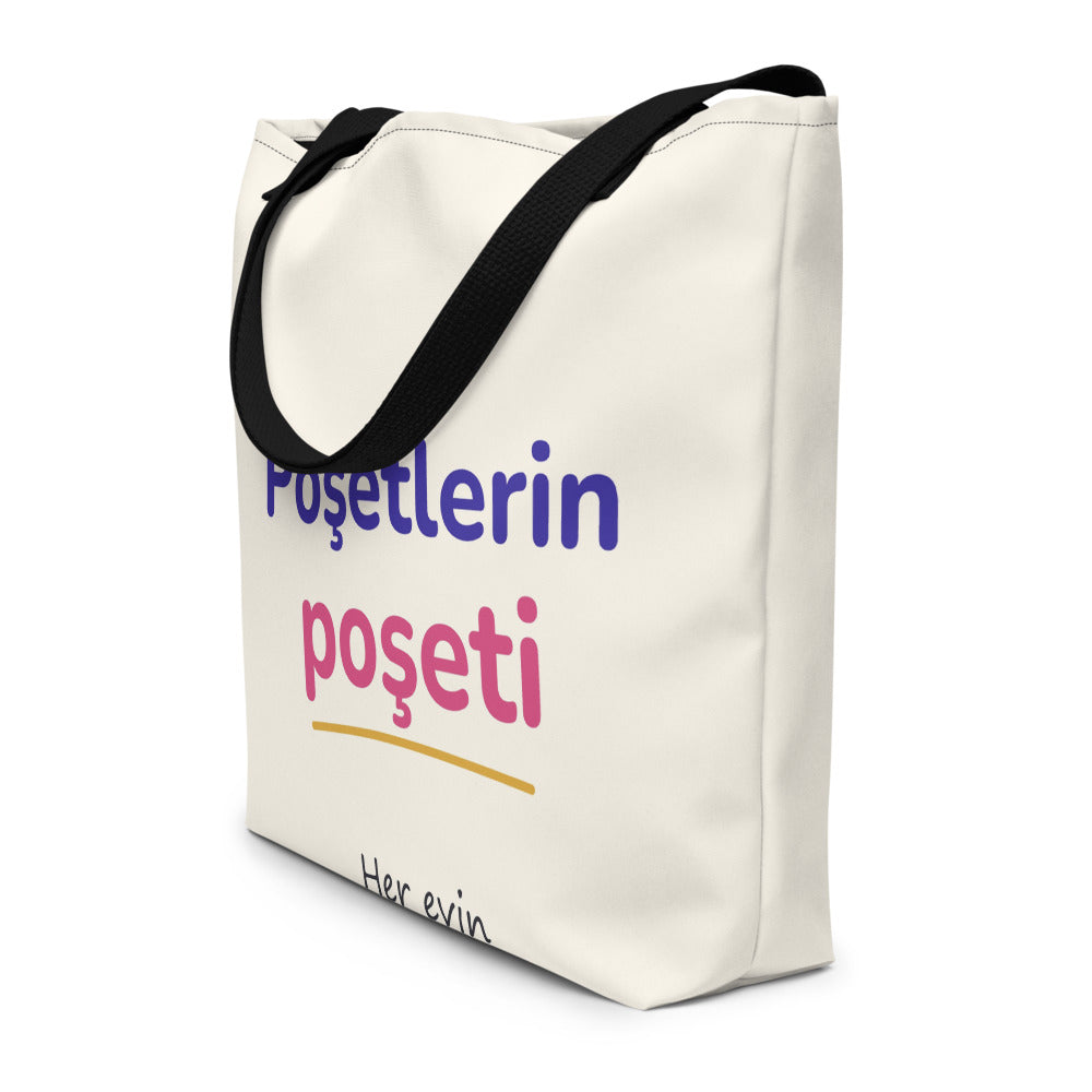 Poşetlerin Poşeti Large Tote Bag with Pocket, Large Print, Roots & Talks - lifestyle photo 2