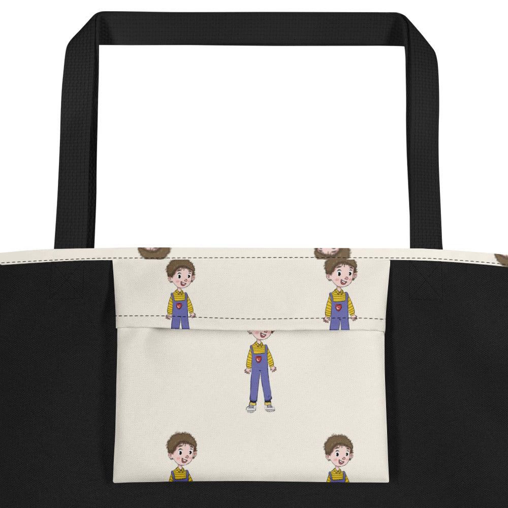 Ahmet Character All-Over Print Large Tote Bag with Pocket, Roots & Talks - product photo