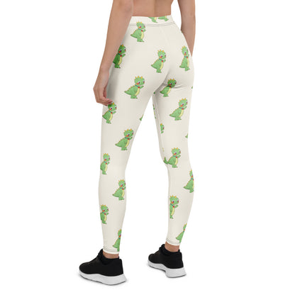 Dino Dinosaur All-Over Print Leggings, Roots & Talks - Back