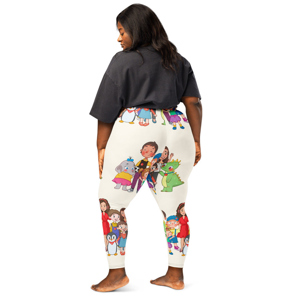 All the Characters Together All-Over Print Leggings, Roots & Talks - lifestyle photo 2
