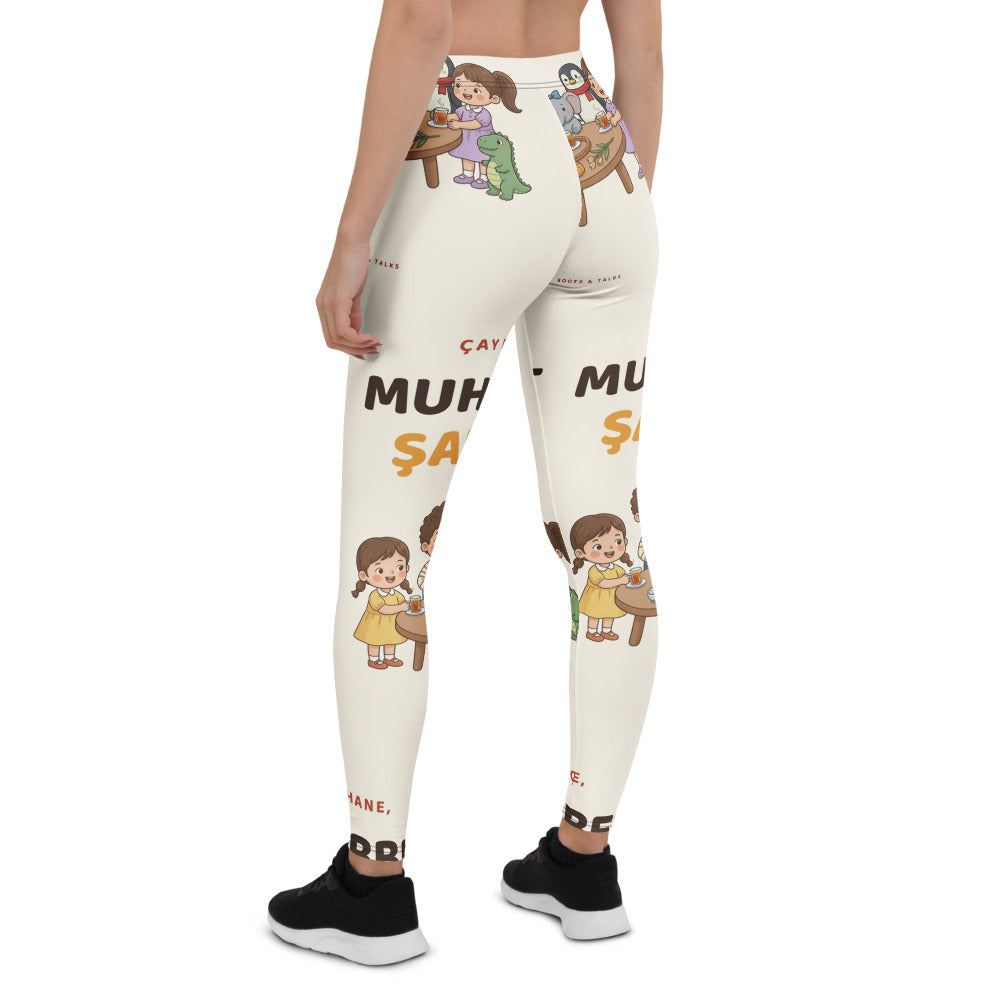 Çay Bahane, Muhabbet Şahane All-Over Print Leggings, Roots & Talks - Back