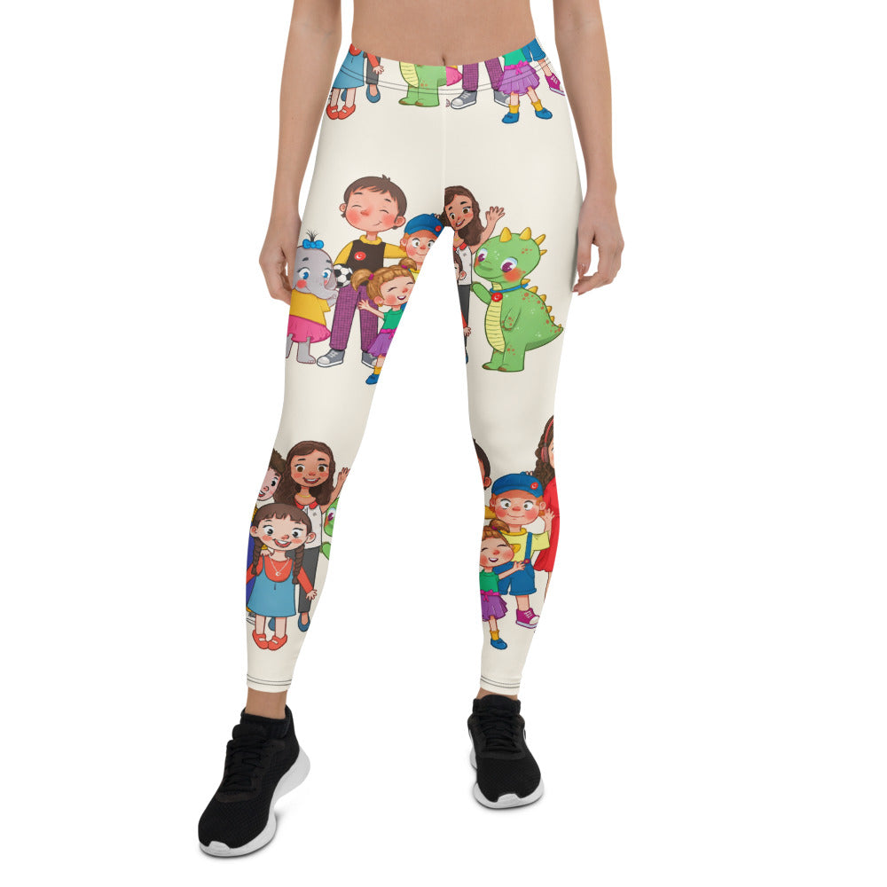 All the Characters Together All-Over Print Leggings, Roots & Talks - product photo