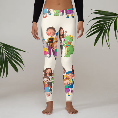 All the Characters Together All-Over Print Leggings, Roots & Talks - lifestyle photo 1