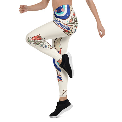 Nazar Değmesin All-Over Print Leggings, Roots & Talks - Left