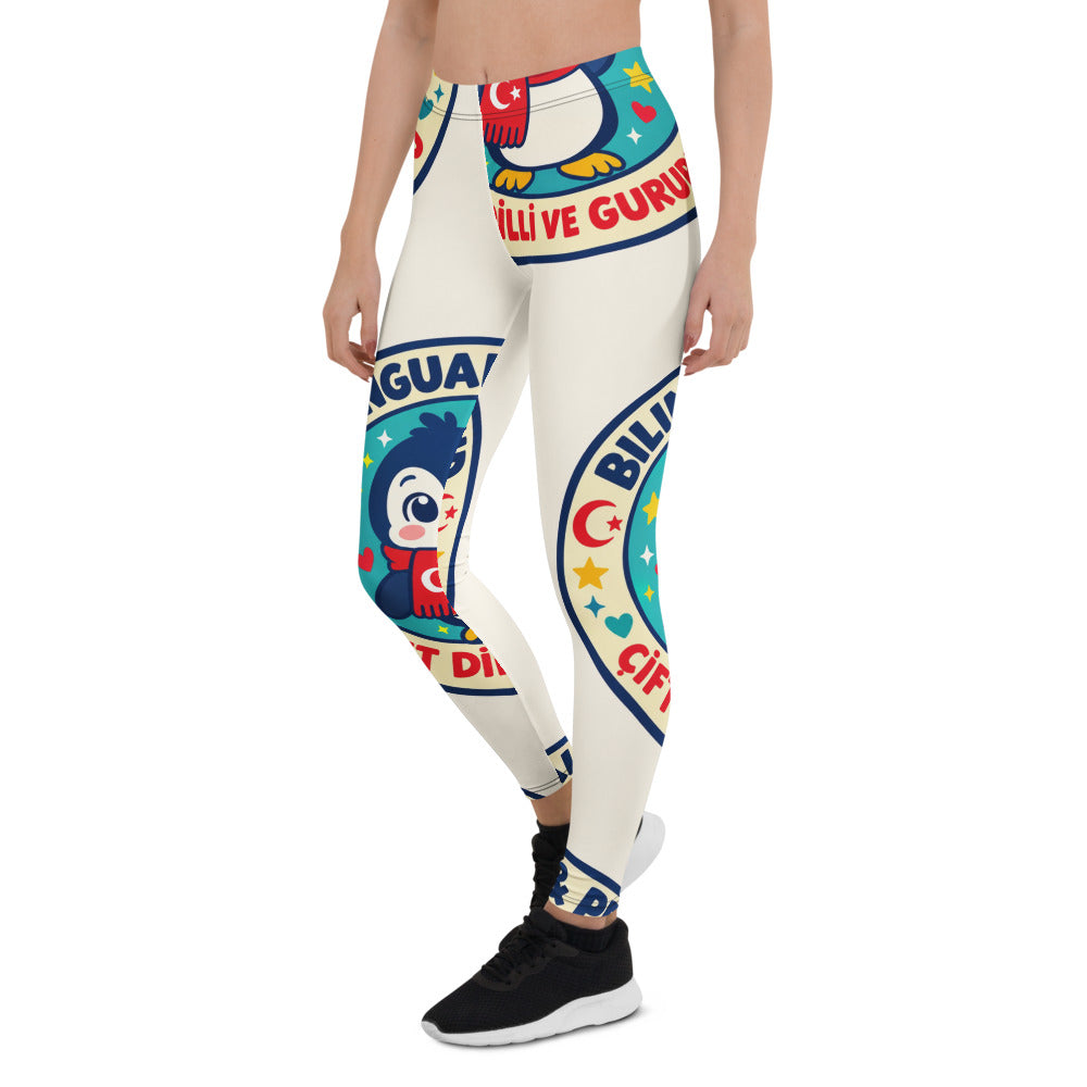 Bilingual & Proud All-Over Print Leggings, Roots & Talks - Left Front