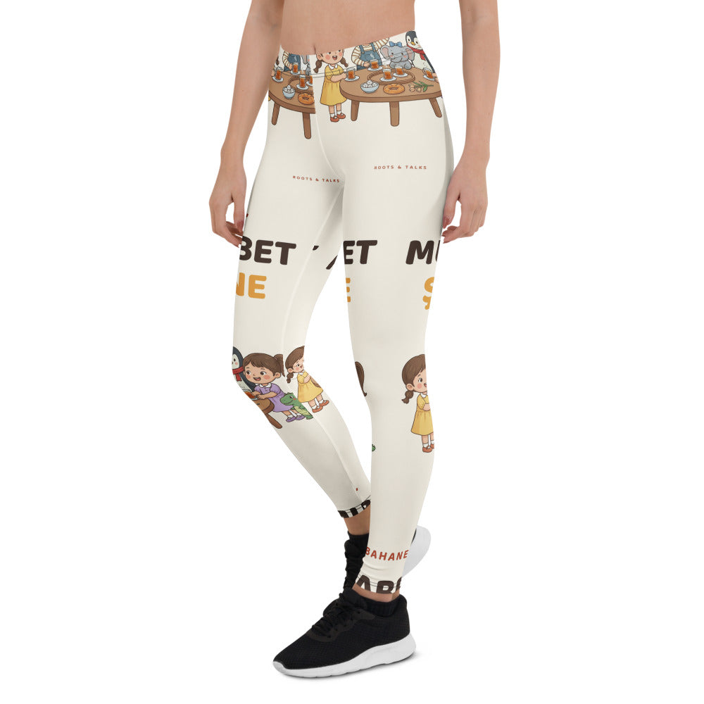 Çay Bahane, Muhabbet Şahane All-Over Print Leggings, Roots & Talks - Left Front