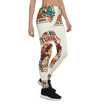 Rooted in Turkish Culture All-Over Print Leggings, Roots & Talks - Right Front