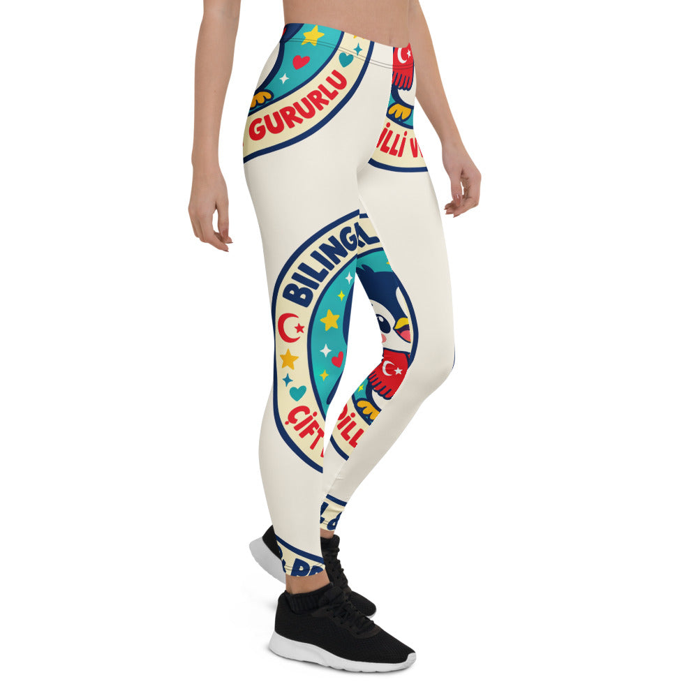 Bilingual & Proud All-Over Print Leggings, Roots & Talks - Right Front