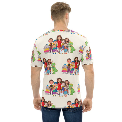 All the Characters Together All-Over Print Crew Neck T-Shirt, Roots & Talks - product photo