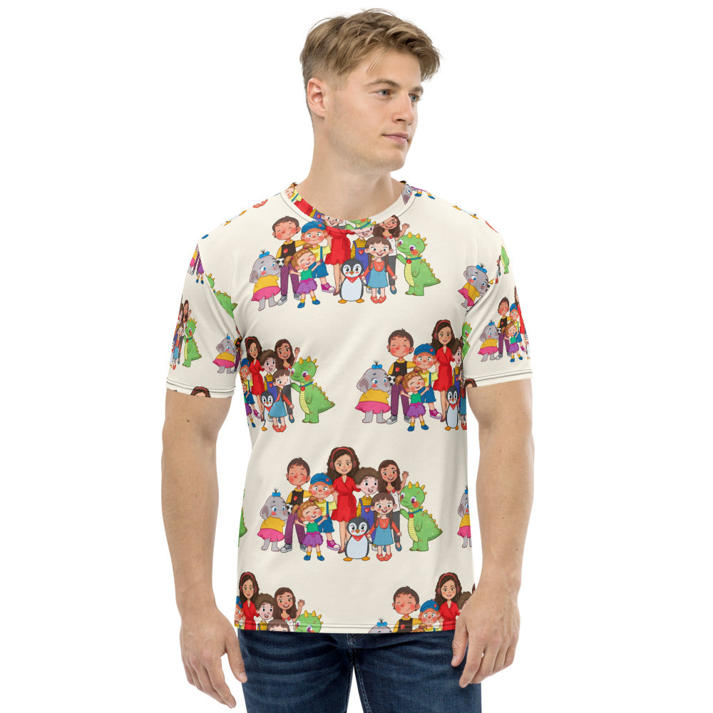 All the Characters Together All-Over Print Crew Neck T-Shirt, Roots & Talks - product photo