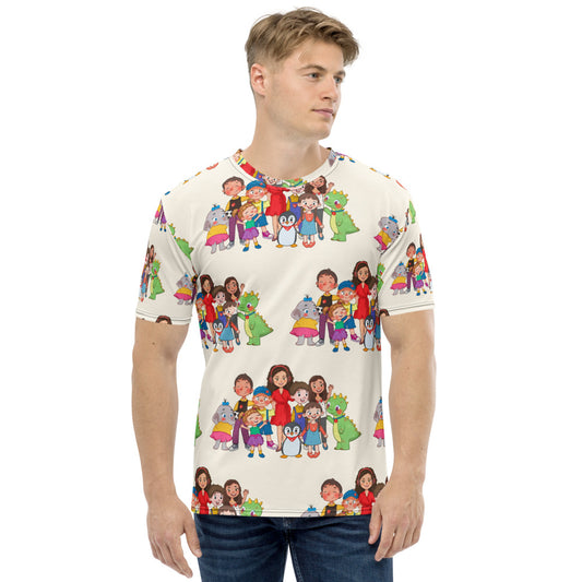 All the Characters Together All-Over Print Crew Neck T-Shirt, Roots & Talks - product photo