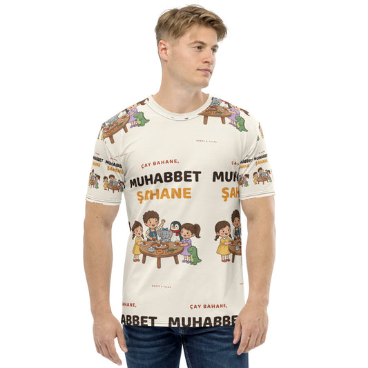 Çay Bahane, Muhabbet Şahane All-Over Print Crew Neck T-Shirt, Roots & Talks - product photo