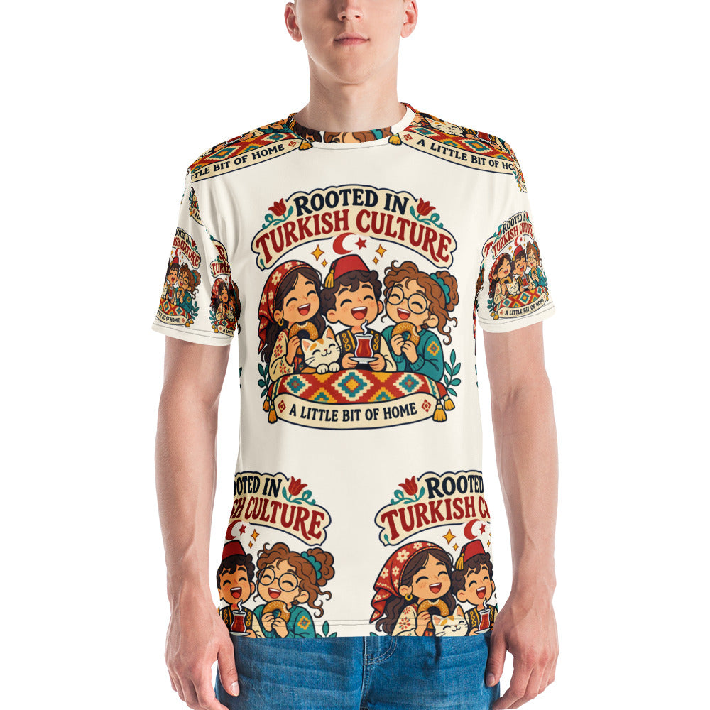 Rooted in Turkish Culture All-Over Print Crew Neck T-Shirt, Roots & Talks - lifestyle photo 2