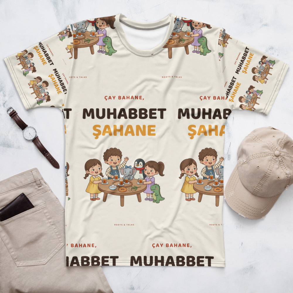 Çay Bahane, Muhabbet Şahane All-Over Print Crew Neck T-Shirt, Roots & Talks - lifestyle photo 1