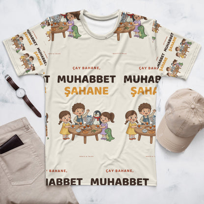 Çay Bahane, Muhabbet Şahane All-Over Print Crew Neck T-Shirt, Roots & Talks - lifestyle photo 1