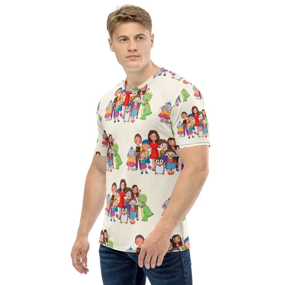 All the Characters Together All-Over Print Crew Neck T-Shirt, Roots & Talks - product photo