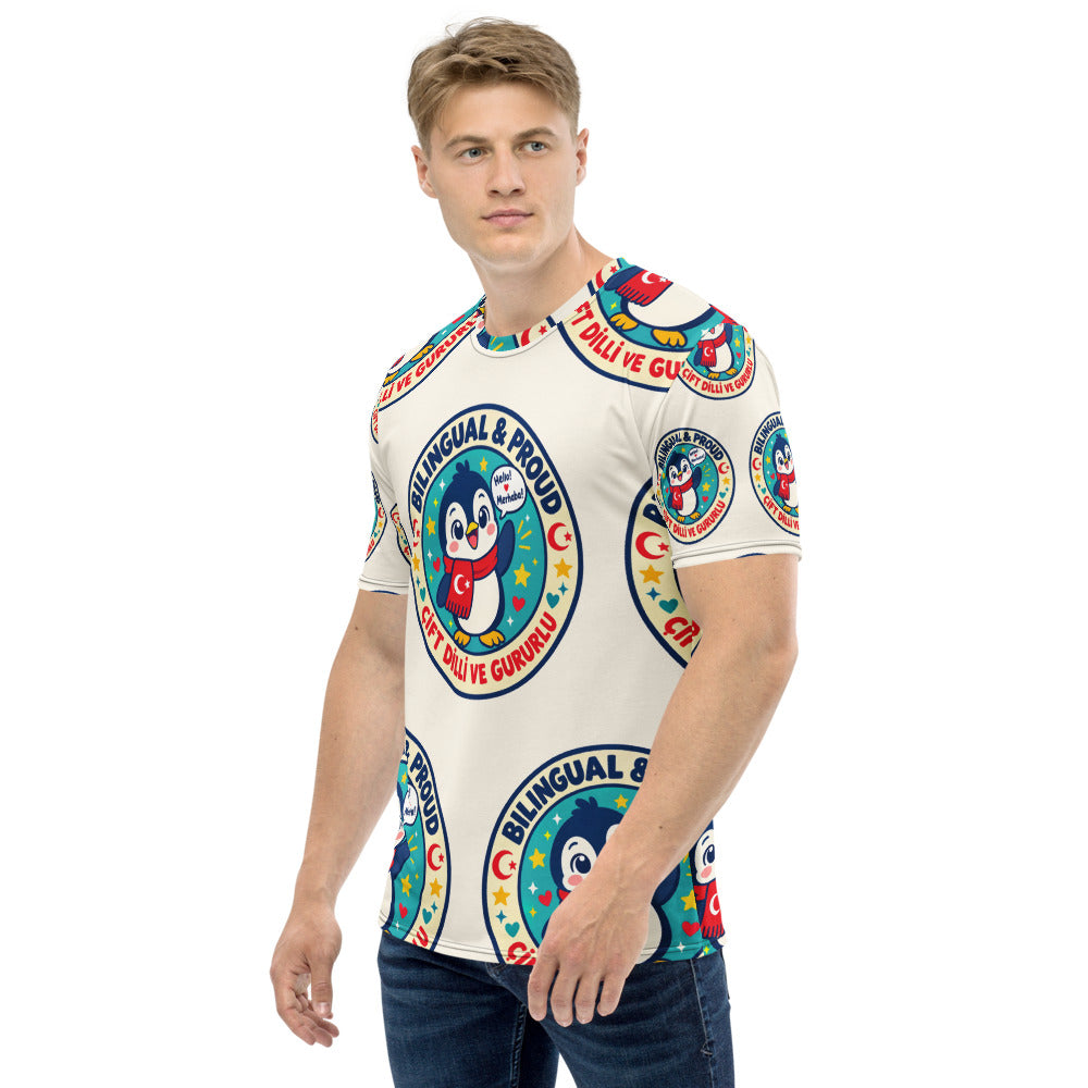 Bilingual & Proud All-Over Print Crew Neck T-Shirt, Roots & Talks - product photo