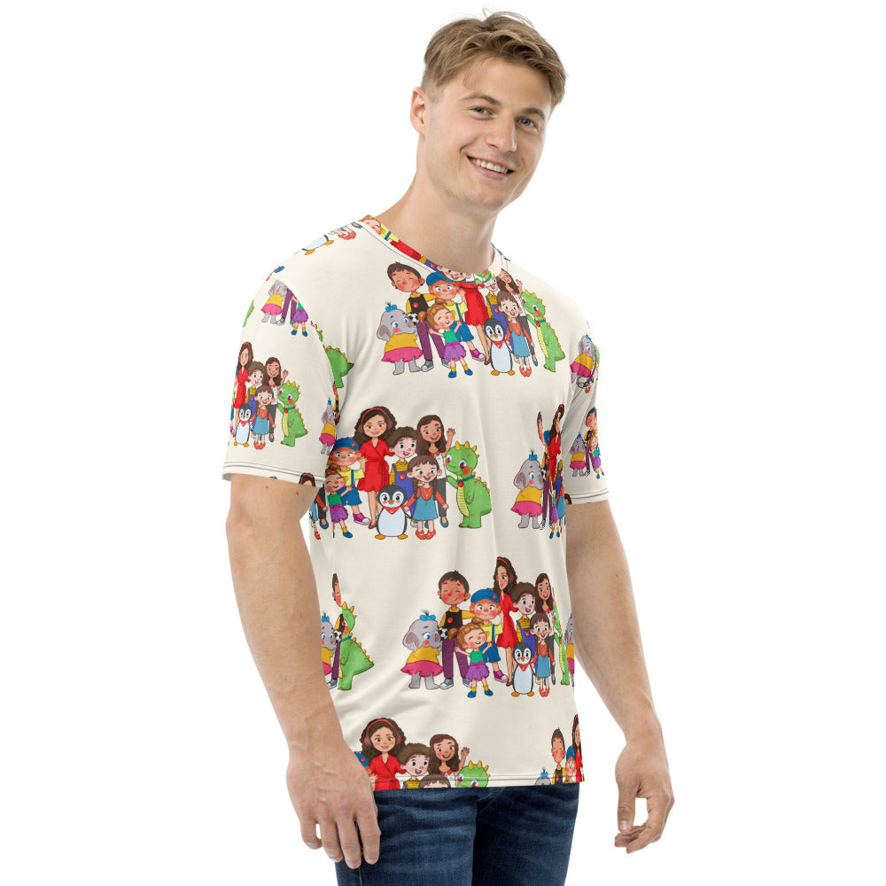 All the Characters Together All-Over Print Crew Neck T-Shirt, Roots & Talks - product photo