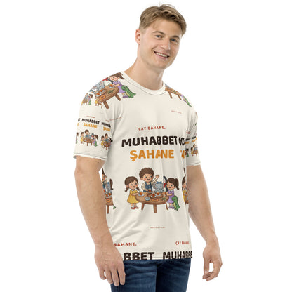 Çay Bahane, Muhabbet Şahane All-Over Print Crew Neck T-Shirt, Roots & Talks - product photo