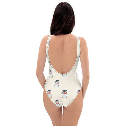 Pingucan Penguin All-Over Print One-Piece Swimsuit, Roots & Talks - product photo