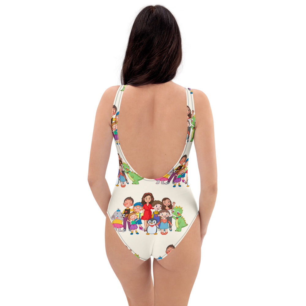 All the Characters Together All-Over Print One-Piece Swimsuit, Roots & Talks - product photo