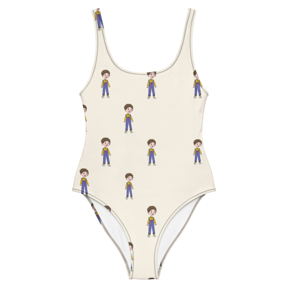 Ahmet Character All-Over Print One-Piece Swimsuit, Roots & Talks - Front