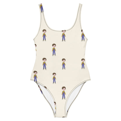 Ahmet Character All-Over Print One-Piece Swimsuit, Roots & Talks - Front