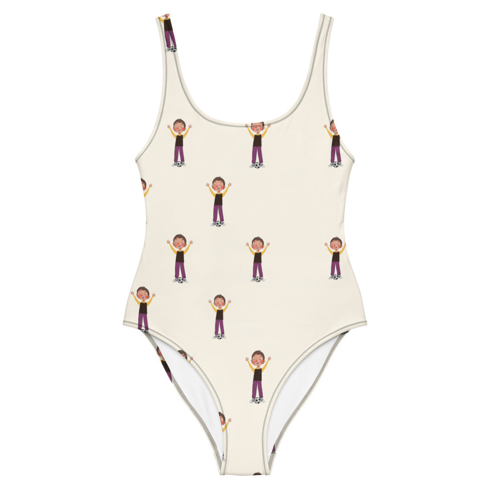 Gazi Character All-Over Print One-Piece Swimsuit, Roots & Talks - Front