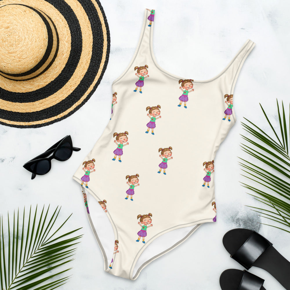 Ela Character All-Over Print One-Piece Swimsuit, Roots & Talks - lifestyle photo 1