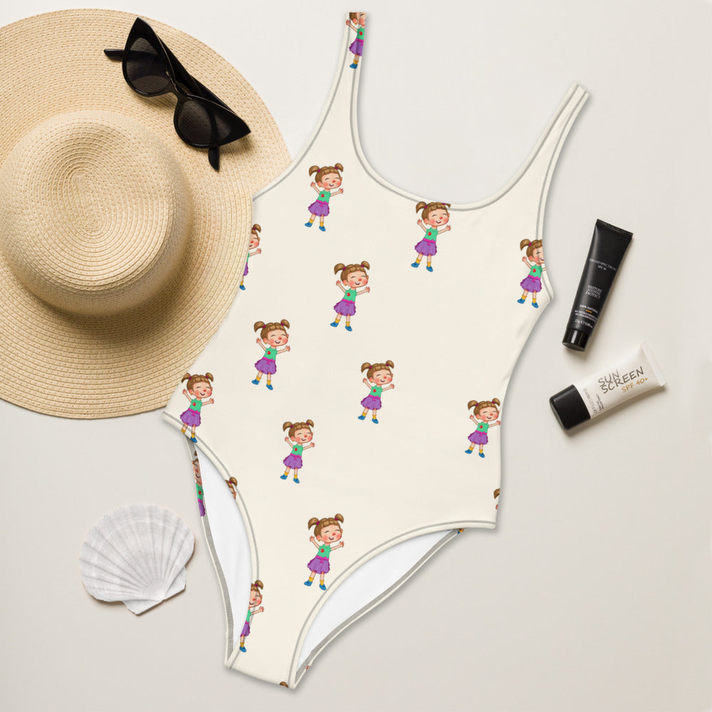 Ela Character All-Over Print One-Piece Swimsuit, Roots & Talks - lifestyle photo 2