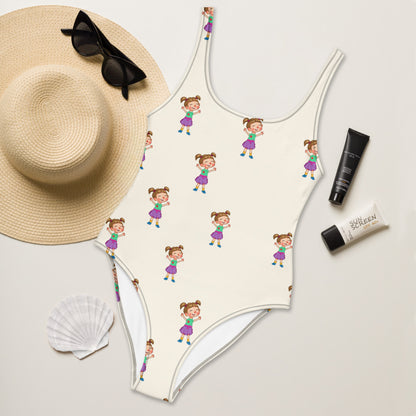Ela Character All-Over Print One-Piece Swimsuit, Roots & Talks - lifestyle photo 2