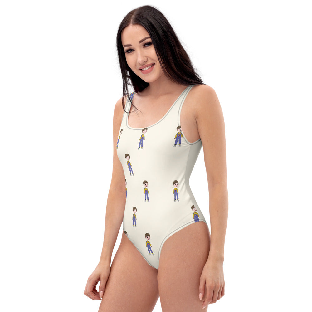 Ahmet Character All-Over Print One-Piece Swimsuit, Roots & Talks - Left