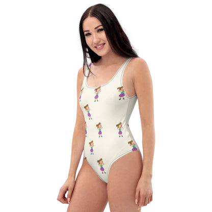 Ela Character All-Over Print One-Piece Swimsuit, Roots & Talks - Left