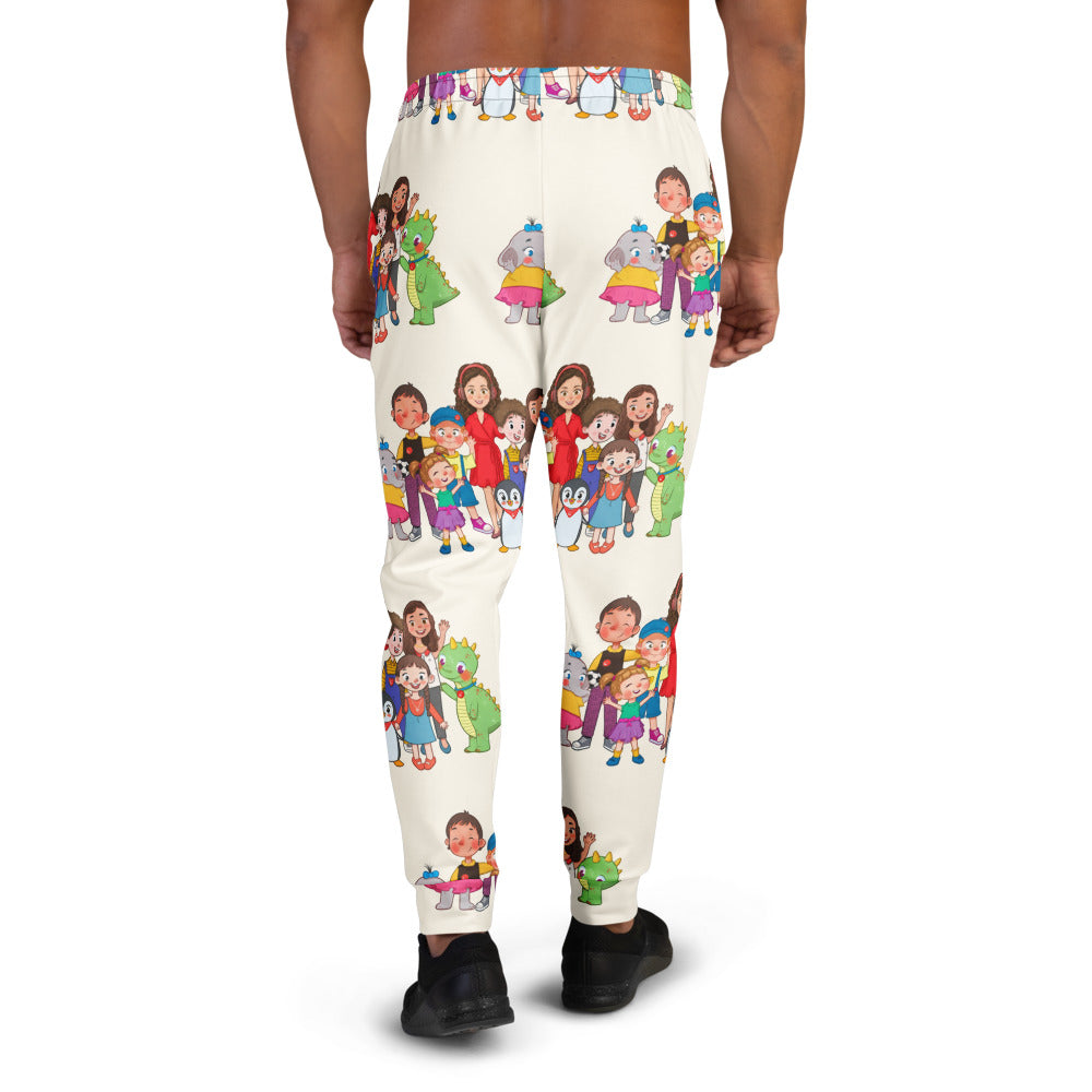 All the Characters Together All-Over Print Recycled Joggers, Roots & Talks - Back