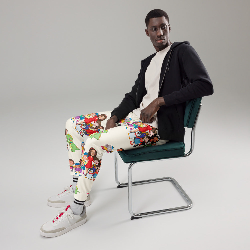 All the Characters Together All-Over Print Recycled Joggers, Roots & Talks - lifestyle photo 2