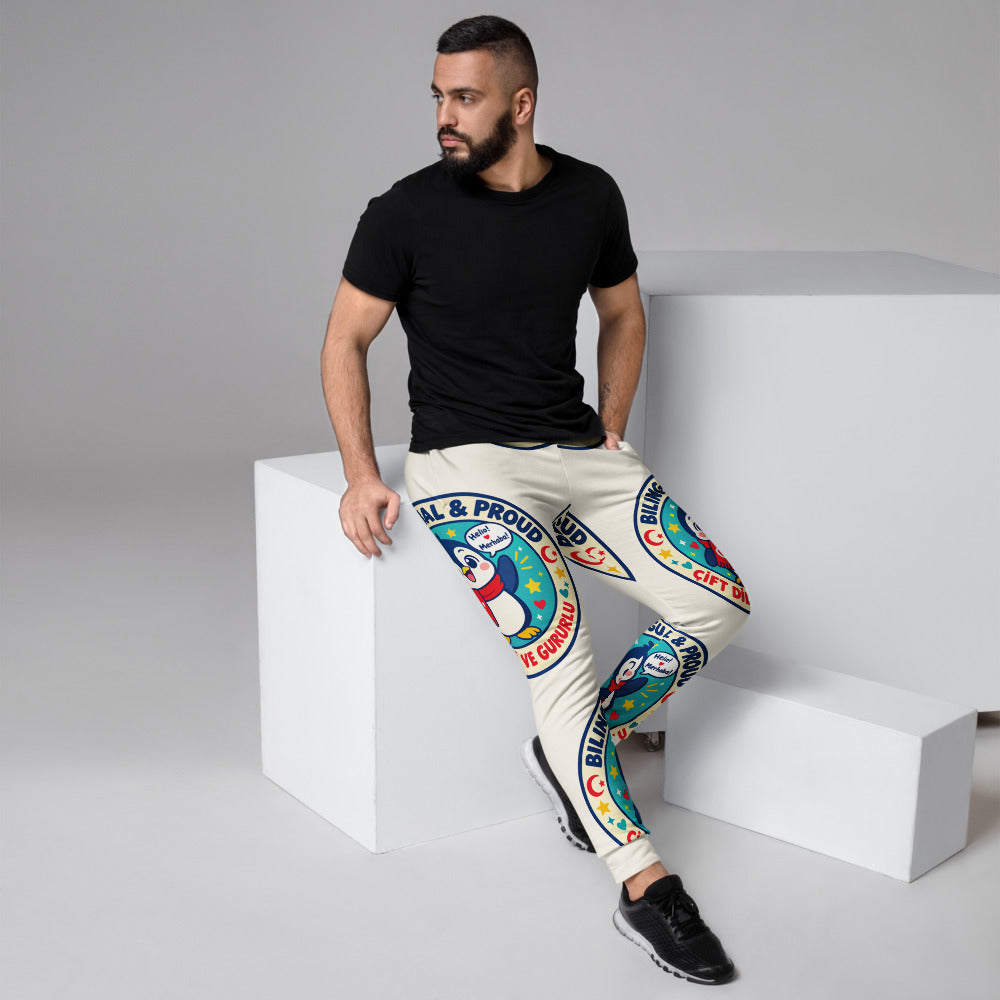 Bilingual & Proud All-Over Print Recycled Joggers, Roots & Talks - lifestyle photo 1