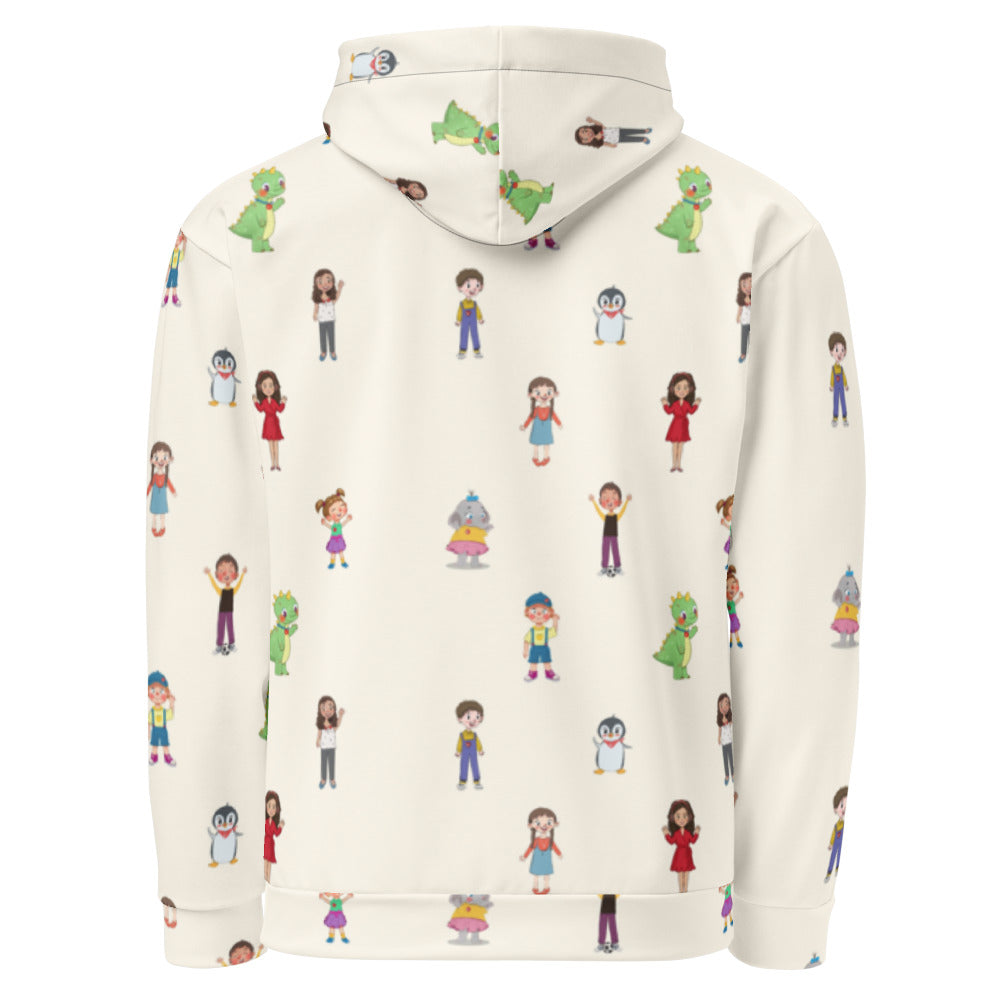 Roots & Talks Characters All-Over Print Recycled Unisex Hoodie - product photo