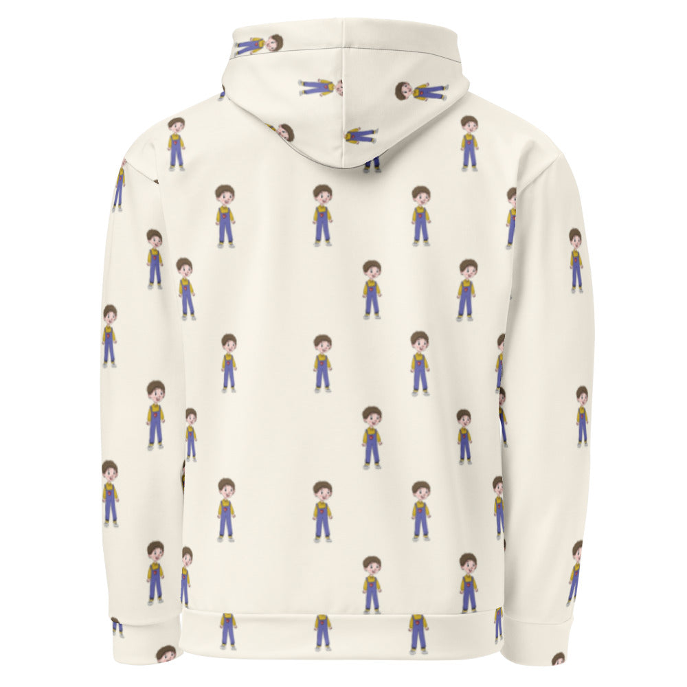 Ahmet Character All-Over Print Recycled Unisex Hoodie, Roots & Talks - product photo