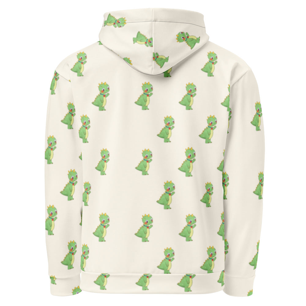 Dino Dinosaur All-Over Print Recycled Unisex Hoodie, Roots & Talks - product photo