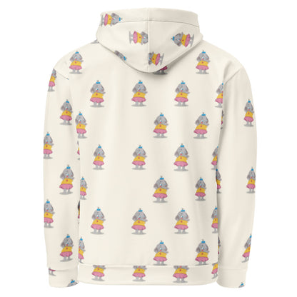 Filiz Elephant All-Over Print Recycled Unisex Hoodie, Roots & Talks - product photo
