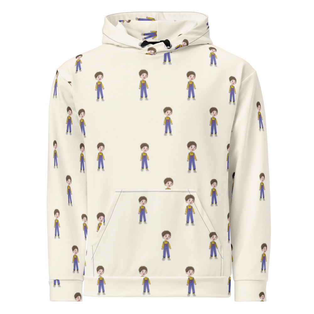 Ahmet Character All-Over Print Recycled Unisex Hoodie, Roots & Talks - product photo